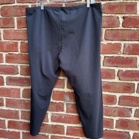 Eileen Fisher Stretch Organic Cotton Ankle Leggings graphite gray 2X NEW - Picture 4 of 8